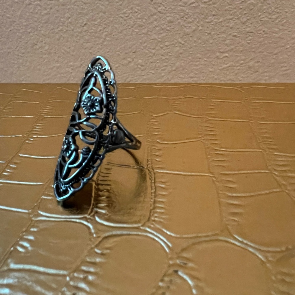 Silver Filigree Statement Ring - Picture 2 of 7